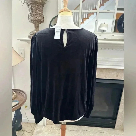 NWT Loft Velvet Look Embellished Top - Picture 6 of 9